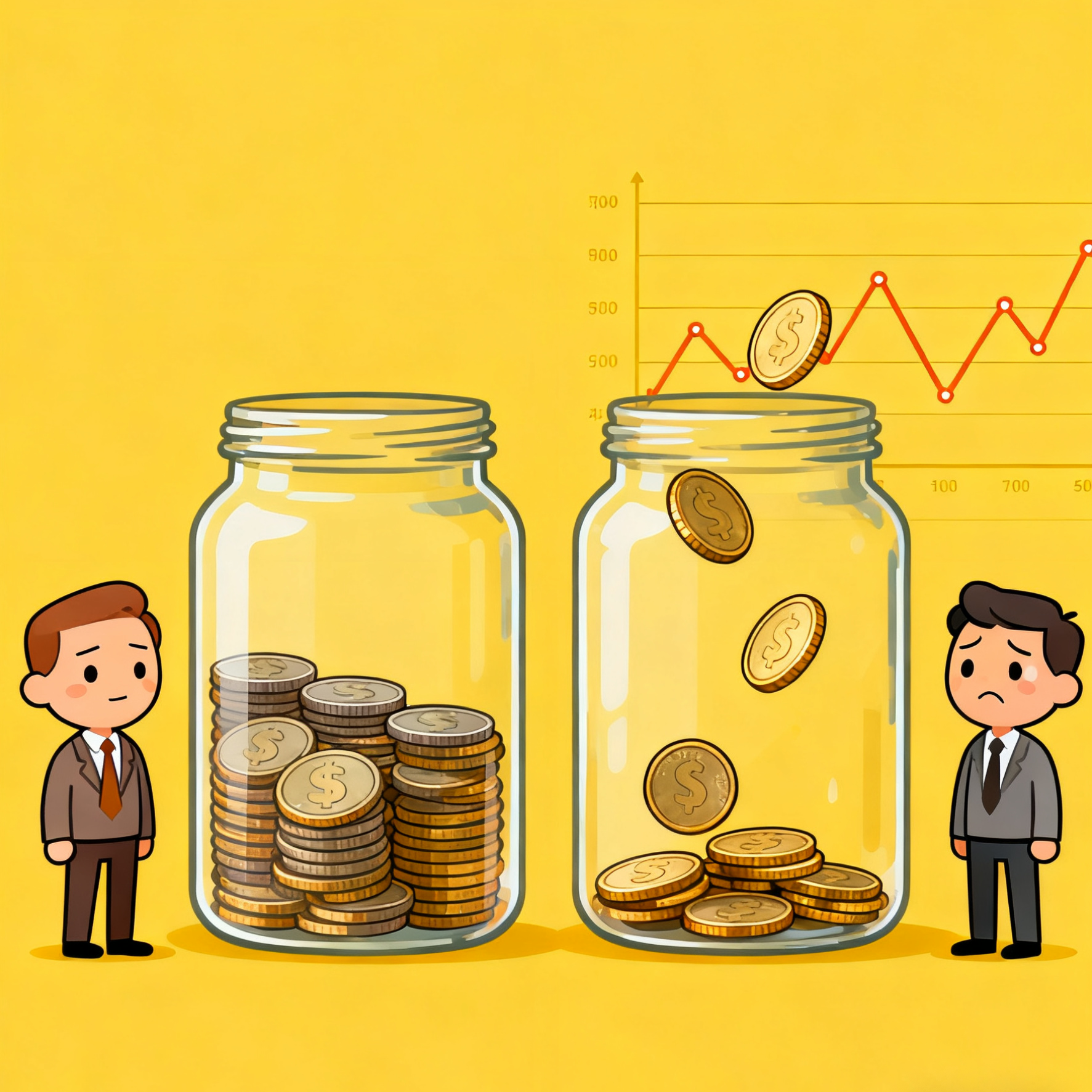 定期定额与单笔投资心理差异与风险管理示意图