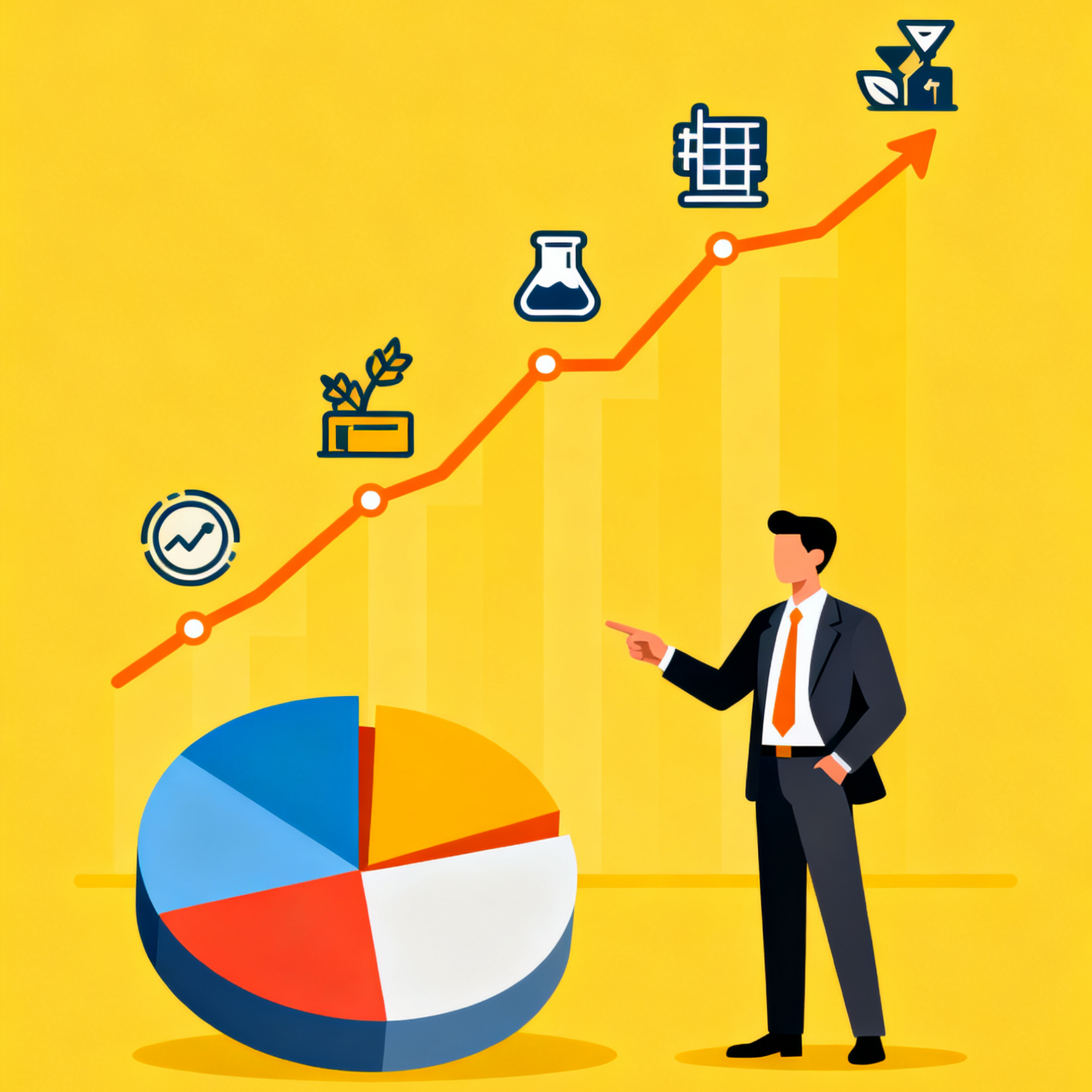 股票型基金长期增值与多元资产配置示意图